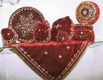 A view of different styles of trousseau packing being showcased at Vivah 2003