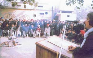 Judicial Officer Anshul Berri presents a song during early Lohri celebrations by the Bench and the Bar