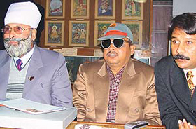 Dr H.S. Gandhi, president, Mr R.C. Gupta, chief executive, special programme, and Mr Sunil Tomar, general secretary of the National Federation for the Blind, at a press conference 