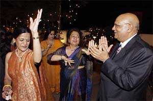 Lord Swraj Paul and his wife Lady Paul and others celebrate Lohri