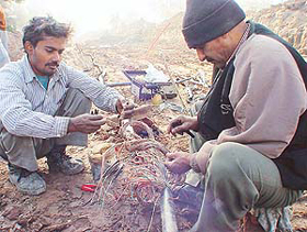 Construction of a new road in the Industrial Area, Phase II, has led to snapping of telephone cable wires 