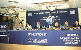 Former Prime Minister I. K. Gujaral speaking at the 30th World Marketing Congress, hosted by the Institute of Marketing & Management