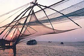 The Chinese nets of Cochin at sunset make a pretty picture