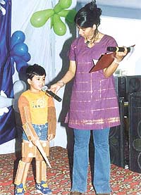 A child at the fancy dress competition at Kids Elementary School, Ashok Vihar