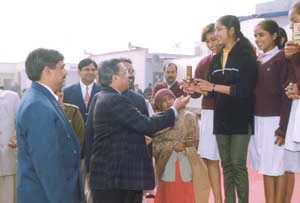 Delhi Police Commissioner R. S. Gupta at the sports day celebration of Vidya Bal Bhavan