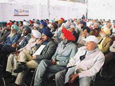 The NRIs at a function in Dakha on Thursday.