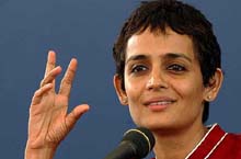 Indian writer Arundhati Roy talks about her literary and political work at the 55th International Film Festival of Locarno