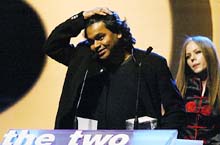 Singer A.R. Rahman reacts after winning the favourite Indian artist award at the MTV Asia Awards in Singapore on Friday