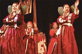 School students present a Ladakhi dance