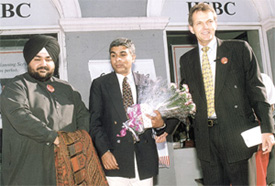 Fashion designer J. J. Vallaya, George Abraham and Richard Groves 