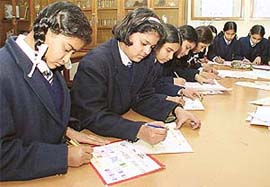 Children take part in slogan-writing competition at St Anne's Convent School in Sector 32, Chandigarh