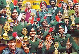 Jubilant NCC cadets with the Punjab Governor, Lieut-Gen J.F.R. Jacob