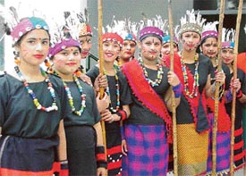 Students of B.V.M who participated in a dance competition organised by Sahodaya School at K.V.M School