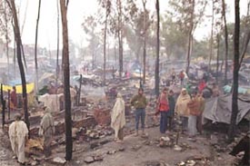 A four-year-old girl was charred to death in a fire that broke out 