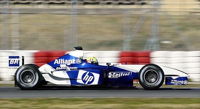 German Formula One driver Ralf Schumacher drives his new Williams BMW FW25 car