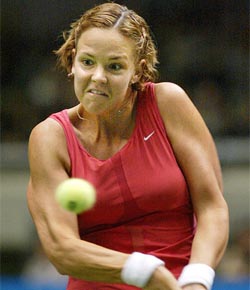 Lindsay Davenport of the United States makes a return