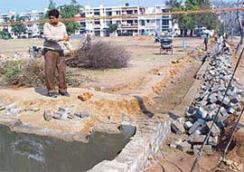A section of the boundary wall of Stepping Stones School, Sector 37, Chandigarh