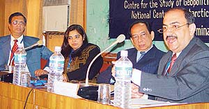 Deliberations in progress at a seminar on "India in the Antarctic" at the ICSSR complex, Panjab University, Chandigarh