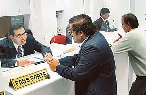 Applicants at the visa office opened by the British High Commission in Chandigarh on Wednesday.