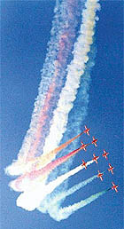 Indian Air Force Suryakiran planes perform aerobatics