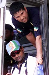 Indian batsman Sachin Tendulkar and fast bowler Javagal Srinath