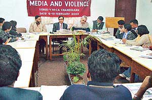 Mr Amar Chandel, Deputy Editor, The Tribune, along with delegates at a seminar 
