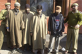 Five suspected militant commanders of the Jamiat-ul- Mujahedeen