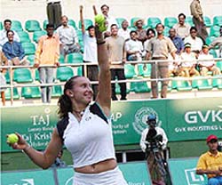 Iroda Tulyaganova of Uzbekistan, who reached the final of WTA Indian Open
