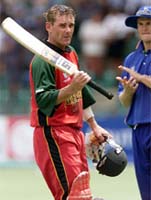 Craig Wishart salutes the crowd 