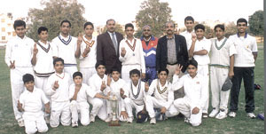 The Hansraj Model School team with the R R Gymkhana R P Jain Memorial Inter-School Cricket 