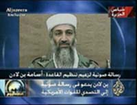 In this image taken from video, Al-Jazeera uses an undated file image of Osama bin Laden