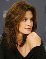 Former US super model Cindy Crawford smiles