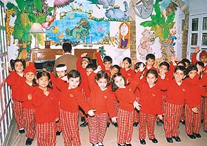 Children of Strawberry Fields sing songs of innocence on the opening day of their musical mornings at school in Sector 24 on Monday