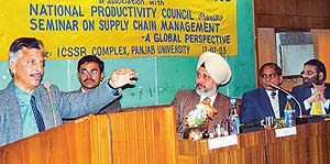 Delegates at a seminar on supply chain management organised at Panjab University