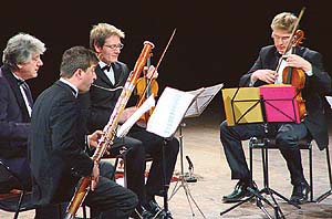 Renowned musicians, led by celebrated conductor Birnar Wacheux, hold a Western classical music concert at Tagore Theatre