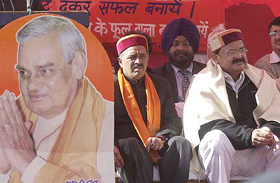 BJP chief M Venkaiah Naidu with other party leaders