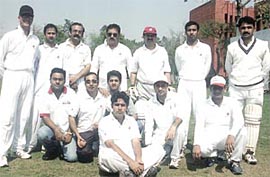 The LG team which beat Microsoft in the Brandmen-11 Cricket Tournament.
