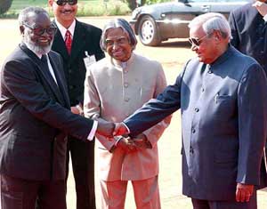 President APJ Abdul Kalam and Prime Minister Atal Behari Vajpayee with Namibian President