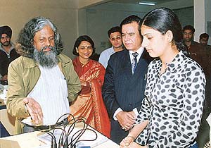 Vice-Chancellor of Punjab Technical University, Dr Y. S. Rajan, (left) during his visit to Chitkara Institute