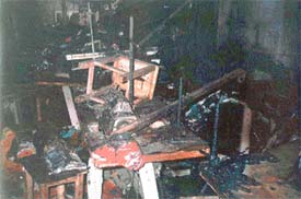The damage caused by fire in a hosiery unit 