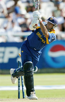 Sri Lanka's Hashan Tillakaratne is clean bowled by Wavell Hinds 