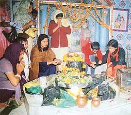 Devotees pray on the occasion of Shivratri in Ludhiana