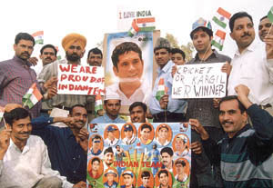 People from different walks of life celebrate India�s victory against Pakistan at the World Cup