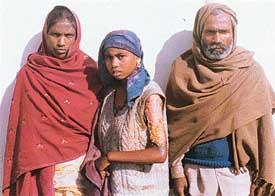 Jagti Rani with her parents at Mullanpur Dakha