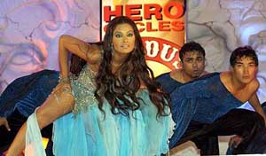 Model actress Bipasha Basu performs at the Stardust Hero Cycles award ceremony 