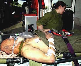 Mohammed Taha, one of the original political leaders of Hamas when it was founded in 1987, is taken to hospital in Beersheba 