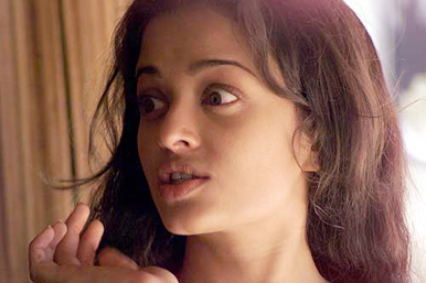 Former Miss India and Bollywood film star Aishwarya Rai shoots a scene