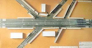  scale model of one of the designs for the proposed three-tier flyover