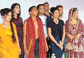 Students before a fashion show on the last day of Crescendo held at GGNIMT