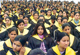 Students of Khalsa College for Women at their annual convocation